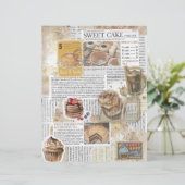 ケーキ&コーヒーヴィンテージエフェメラデクページ紙 (スタンド正面)
