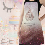 ケーキ&スイーツカップケーキスイーツ エプロン<br><div class="desc">ケーキ&スイーツカップケーキデザート手描きカップケーキさくらんぼを載せた料理本</div>