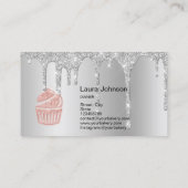 ケーキ&スイーツカップケーキベーカリードリップバラ金ゴールド 名刺 (裏面)