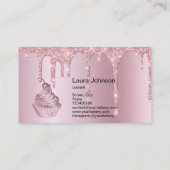 ケーキ&スイーツカップケーキベーカリードリップバラ金ゴールド 名刺 (裏面)