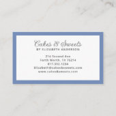 ケーキ&スイーツカップケーキベーカリーパティシエ 名刺 (裏面)