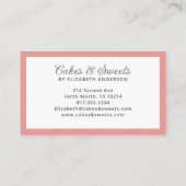 ケーキ&スイーツカップケーキベーカリーパティシシェフビジネス 名刺 (裏面)