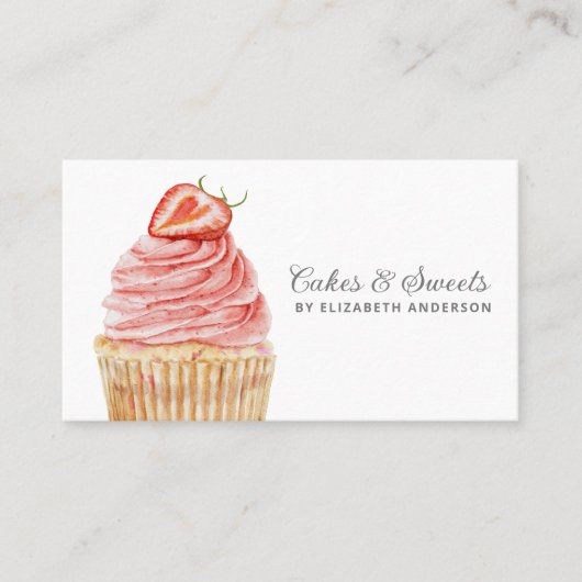 ケーキ&スイーツカップケーキベーカリーパティシシェフビジネス 名刺 (正面)