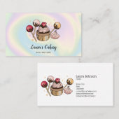 ケーキ&スイーツカップケーキホログラフィックベーカリー 名刺 (正面/裏面)