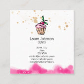 ケーキ&スイーツカップケーキホームベーカリーかわいいガーリー スクエア名刺 (裏面)