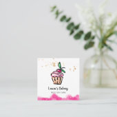 ケーキ&スイーツカップケーキホームベーカリーかわいいガーリー スクエア名刺 (スタンド正面)