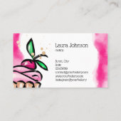 ケーキ&スイーツカップケーキホームベーカリーかわいいガーリー 名刺 (裏面)