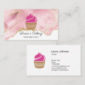 ケーキ&スイーツカップケーキホームベーカリーかわいいバモダンス 名刺 (正面/裏面)