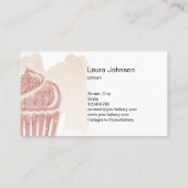 ケーキ&スイーツカップケーキホームベーカリーかわいいバモダンス 名刺 (裏面)