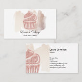ケーキ&スイーツカップケーキホームベーカリーかわいいバモダンス 名刺 (正面/裏面)