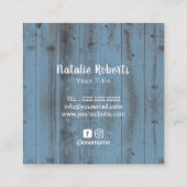 ケーキ&スイーツカップケーキホームベーカリーダスティブルー スクエア名刺 (裏面)