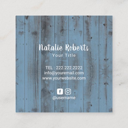 ケーキ&スイーツカップケーキホームベーカリーダスティブルー スクエア名刺 (裏面)