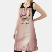 ケーキ&スイーツカップケーキホームベーカリードリッピング金ゴールド エプロン (インサイチュ)