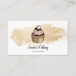 ケーキ&スイーツカップケーキホームベーカリードリッピング金ゴールド 名刺