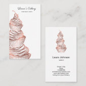 ケーキ&スイーツカップケーキホームベーカリードリッピング金ゴールド 名刺 (正面/裏面)