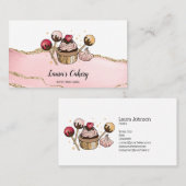 ケーキ&スイーツカップケーキホームベーカリードリッピング金ゴールド 名刺 (正面/裏面)