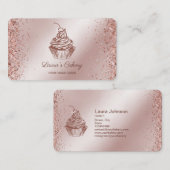 ケーキ&スイーツカップケーキホームベーカリードリッピング金ゴールド 名刺 (正面/裏面)