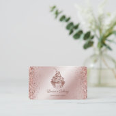 ケーキ&スイーツカップケーキホームベーカリードリッピング金ゴールド 名刺 (スタンド正面)