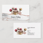 ケーキ&スイーツカップケーキホームベーカリードリッピング金ゴールド 名刺 (正面/裏面)