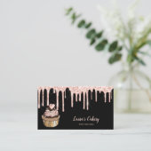 ケーキ&スイーツカップケーキホームベーカリードリッピング金ゴールド 名刺 (スタンド正面)