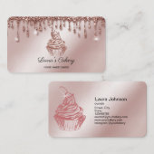 ケーキ&スイーツカップケーキホームベーカリードリッピング金ゴールド 名刺 (正面/裏面)