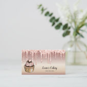 ケーキ&スイーツカップケーキホームベーカリードリッピング金ゴールド 名刺 (スタンド正面)