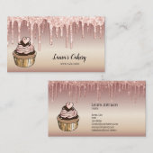 ケーキ&スイーツカップケーキホームベーカリードリッピング金ゴールド 名刺 (正面/裏面)