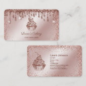 ケーキ&スイーツカップケーキホームベーカリードリッピング金ゴールド 名刺 (正面/裏面)