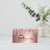 ケーキ&スイーツカップケーキホームベーカリードリッピング金ゴールド 名刺 (スタンド正面)