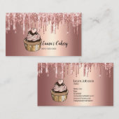 ケーキ&スイーツカップケーキホームベーカリードリッピング金ゴールド 名刺 (正面/裏面)