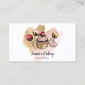 ケーキ&スイーツカップケーキホームベーカリードリッピング金ゴールド 名刺 (正面)