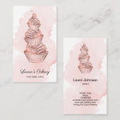 ケーキ&スイーツカップケーキホームベーカリードリッピング金ゴールド 名刺 (正面/裏面)