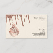 ケーキ&スイーツカップケーキホームベーカリードリッピング金ゴールド 名刺 (裏面)