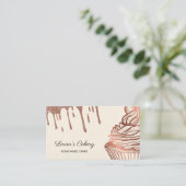 ケーキ&スイーツカップケーキホームベーカリードリッピング金ゴールド 名刺 (スタンド正面)