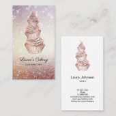 ケーキ&スイーツカップケーキホームベーカリードリッピング金ゴールド 名刺 (正面/裏面)