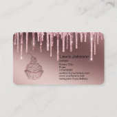 ケーキ&スイーツカップケーキホームベーカリードリッピング金ゴールド 名刺 (裏面)