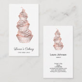 ケーキ&スイーツカップケーキホームベーカリードリッピング金ゴールド 名刺 (正面/裏面)