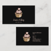 ケーキ&スイーツカップケーキホームベーカリードリッピング金ゴールド 名刺 (正面/裏面)