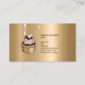 ケーキ&スイーツカップケーキホームベーカリードリッピング金ゴールド 名刺 (裏面)