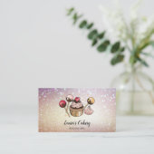 ケーキ&スイーツカップケーキホームベーカリードリッピング金ゴールド 名刺 (スタンド正面)