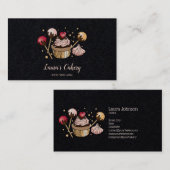 ケーキ&スイーツカップケーキホームベーカリードリッピング金ゴールド 名刺 (正面/裏面)