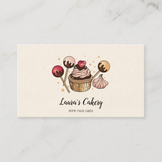 ケーキ&スイーツカップケーキホームベーカリードリッピング金ゴールド 名刺 (正面)