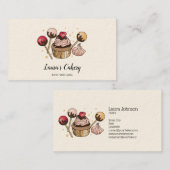 ケーキ&スイーツカップケーキホームベーカリードリッピング金ゴールド 名刺 (正面/裏面)