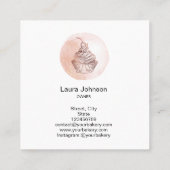 ケーキ&スイーツカップケーキホームベーカリーブラッシュピンク スクエア名刺 (裏面)