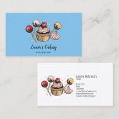 ケーキ&スイーツカップケーキホームベーカリーペストリースイーツ 名刺 (正面/裏面)