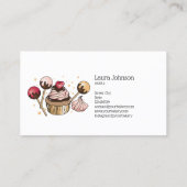 ケーキ&スイーツカップケーキホームベーカリーペストリースイーツ 名刺 (裏面)