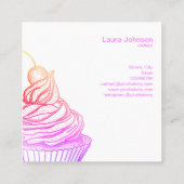 ケーキ&スイーツカップケーキホームベーカリーホログラフィック スクエア名刺 (裏面)