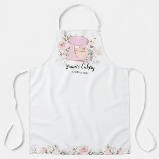 ケーキ&スイーツカップケーキホームベーカリーミキサーフラワーブ エプロン (正面)