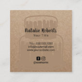 ケーキ&スイーツカップケーキホームベーカリー素朴クラフト スクエア名刺 (裏面)