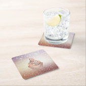 ケーキ&スイーツカップケーキホームベーカリー素朴ヴィンテージ スクエアペーパーコースター (インサイチュ)